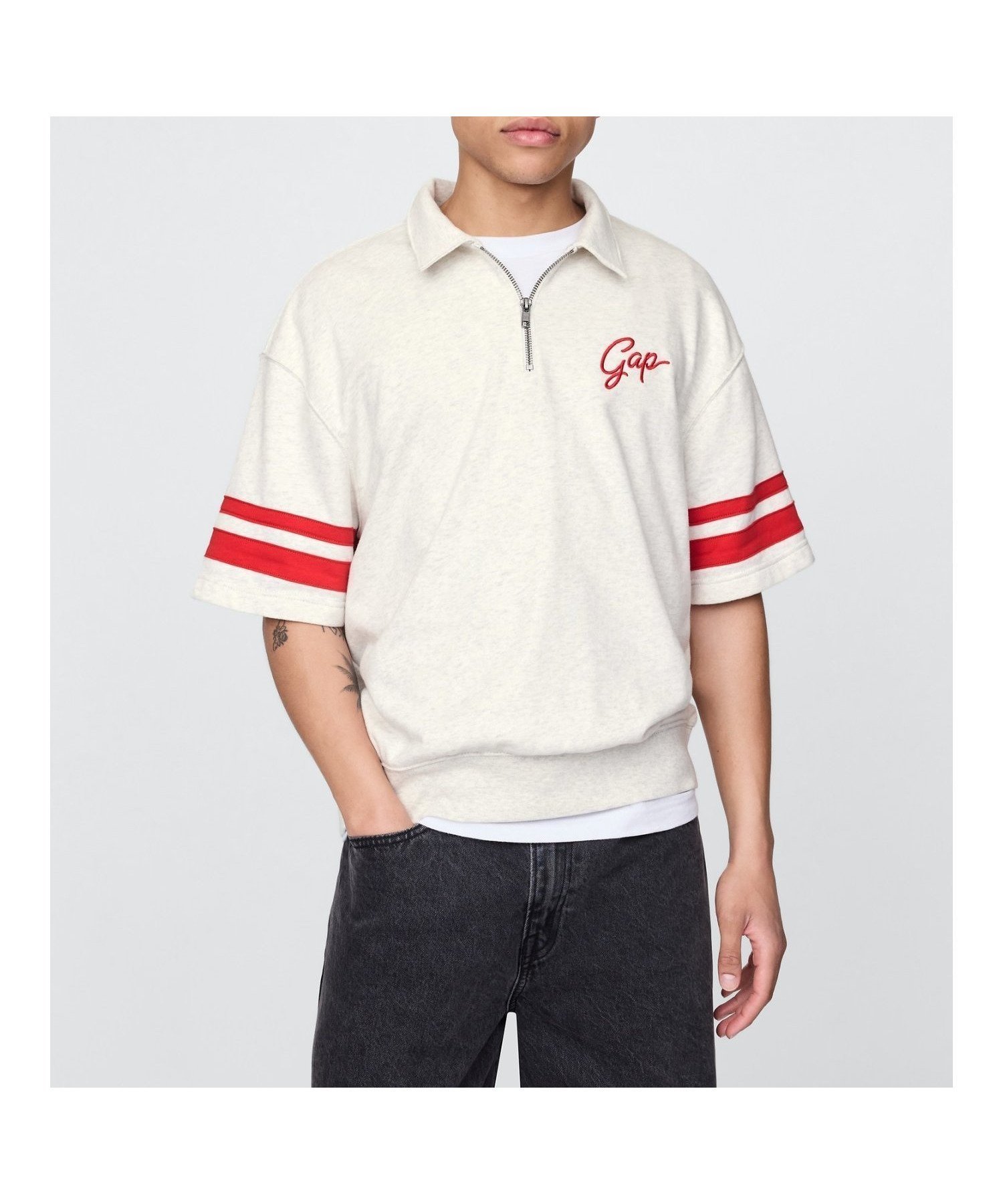 【ギャップ/GAP】のビンテージソフト 1/4ジップアッププルオーバー インテリア・キッズ・メンズ・レディースファッション・服の通販 founy(ファニー) 　ファッション　Fashion　レディースファッション　Fashion for Women　トップス・カットソー　Cut & Sew Tops　カジュアルプルオーバー・ニットトップス　Pullovers & Knit Tops / Casual Pullovers　ショート　Short, Short Length　ジップアップ　Zip-Up, Full Zip　スリーブ　Sleeve, Long Sleeve / Short Sleeve　ダブル　Double, Double-Breasted　フロント　Front, Front Design　ワイド　Wide, Wide Fit　PALE GREY HEATHER BC01|ID: prp329100004579835 ipo3291000000032739937