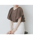【インデックス/INDEX】の《7色展開/S-LLサイズ》フリルタックスリーブキーネックブラウス【吸水速乾/洗濯機可/イージーアイロン/抗ピル】 ブラウン|ID: prp329100004579852 ipo3291000000033612513