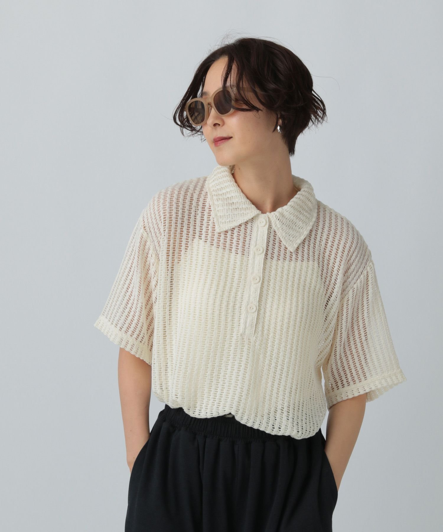 【レプシィム ローリーズファーム/LEPSIM LOWRYS FARM】のメッシュポロ5分袖 人気、トレンドファッション・服の通販 founy(ファニー) 　ファッション　Fashion　レディースファッション　WOMEN　トップス・カットソー　Tops/Tshirt　おすすめ　Recommend　サンダル　Sandals　ストレート　Straight　スラックス　Slacks　デニム　Denim　ポロシャツ　Polo Shirt　メッシュ　Mesh　 other-1|ID: prp329100004579867 ipo3291000000032480853