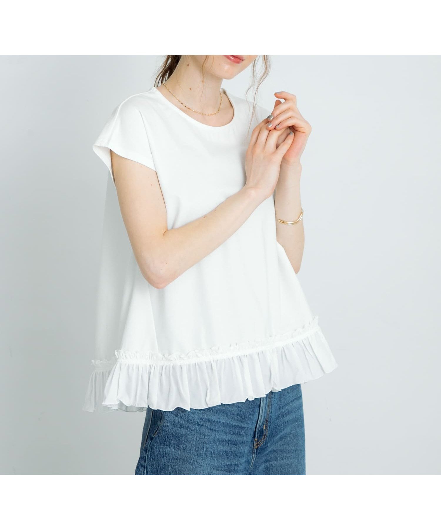 【サニーレーベル/Sonny Label / URBAN RESEARCH】のフリルヘムカットプルオーバー 人気、トレンドファッション・服の通販 founy(ファニー) 　ファッション　Fashion　レディースファッション　Ladies' Fashion Online　トップス・カットソー　Tops/Tshirt　プルオーバー　Pullover　2025年　2025　2025春夏・S/S　Ss,Spring/Summer,2025　おすすめ　Recommend　なめらか　Smooth　カットソー　Cut And Sew　スラックス　Slacks　デニム　Denim　トレンド　Trend　フリル　Frills　夏　Summer　S/S・春夏　Ss・Spring/Summer　 other-1|ID: prp329100004579869 ipo3291000000032624123