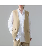 【デミルクス ビームス/Demi-Luxe BEAMS】の【6/5新規値下げ】コットン ラペルレス ジレ 人気、トレンドファッション・服の通販 founy(ファニー) ファッション Fashion レディースファッション WOMEN アウター Coat Outerwear トップス・カットソー Tops/Tshirt ベスト/ジレ Gilets/Vests おすすめ Recommend カットソー Cut And Sew シンプル Simple スリーブ Sleeve セットアップ Set Up ビジネス 仕事 通勤 Business |ID:prp329100004580025