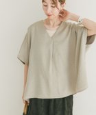 【アイテムズアーバンリサーチ/ITEMS URBAN RESEARCH】のリネンライクVネックプルオーバー BEG|ID: prp329100004580091 ipo3291000000034263603