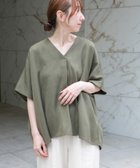 【アイテムズアーバンリサーチ/ITEMS URBAN RESEARCH】のリネンライクVネックプルオーバー KHK|ID: prp329100004580091 ipo3291000000034263606