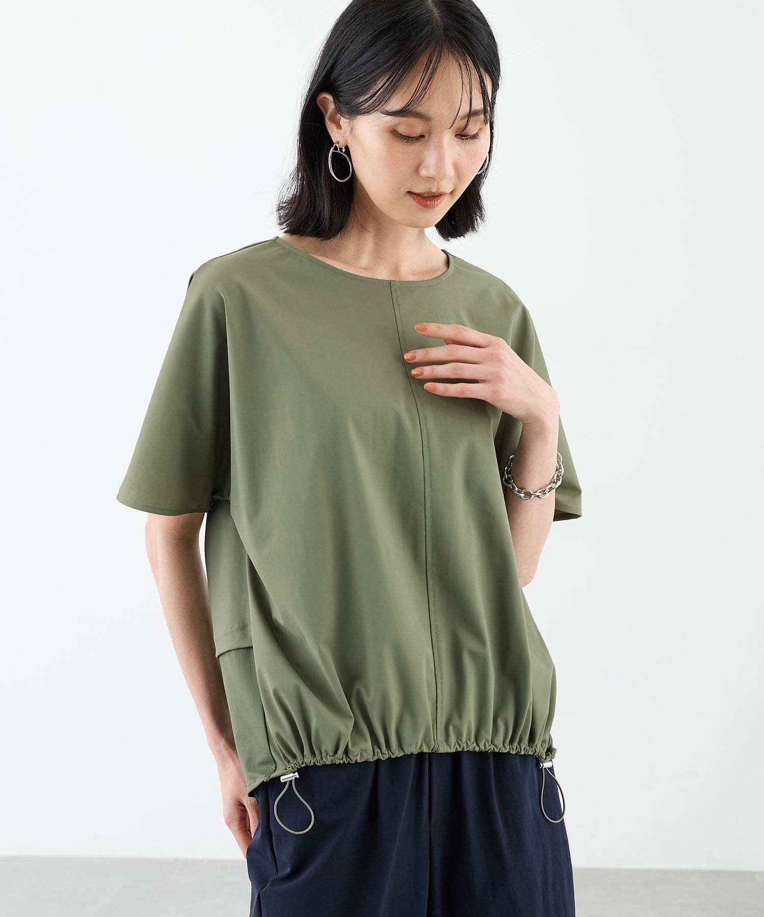 【その他のブランド/Other】のストレッチナイロンラッシュドロストプルオーバー【接触冷感・UVカット・撥水】 インテリア・キッズ・メンズ・レディースファッション・服の通販 founy(ファニー) 　ファッション　Fashion　レディースファッション　Fashion for Women　トップス・カットソー　Cut & Sew Tops　カジュアルプルオーバー・ニットトップス　Pullovers & Knit Tops / Casual Pullovers　ストレッチ　Stretch, Stretchy Fabric　リラックス　Relax, Relaxed Fit　カーキ|ID: prp329100004580092 ipo3291000000033340712
