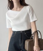 【ジュノア/JUNOAH】のMeiru アシメネックリブカットソー ホワイト|ID: prp329100004580100 ipo3291000000032608429
