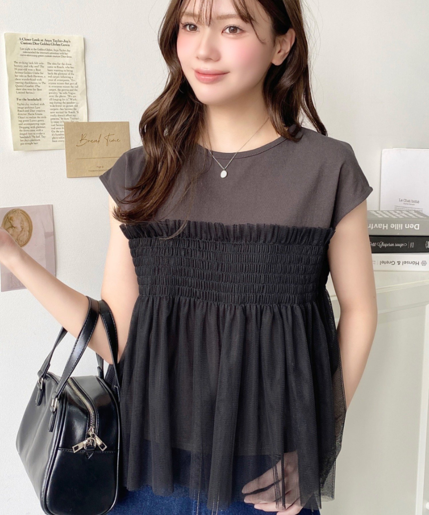 【その他のブランド/Other】のシャーリングビスチェレイヤード風チュールドッキングカットソー 人気、トレンドファッション・服の通販 founy(ファニー) 　ファッション　Fashion　メンズファッション　Men's Style Online　トップス・カットソー　Tops/Tshirt/Men　カットソー　Cut And Sew　シャーリング　Shirring　シンプル　Simple　スニーカー　Sneakers　スラックス　Slacks　スリーブ　Sleeve　タイトスカート　Tight Skirt　チュール　Tulle　デニム　Denim　トレンド　Trend　フレンチ　French　半袖　Short Sleeve　おすすめ　Recommend　エレガント 上品　Elegant　 other-1|ID: prp329100004580112 ipo3291000000032654886