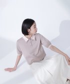 【ナチュラル ビューティー ベーシック/NATURAL BEAUTY BASIC】のダブルカラーポロニット ベージュ×ピンク2|ID: prp329100004580147 ipo3291000000032450707