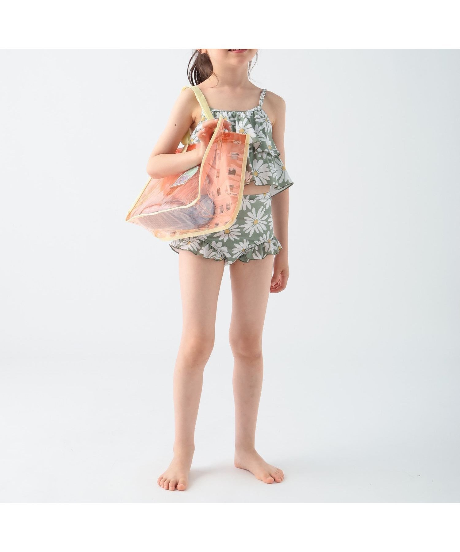 【ベイフロー/BAYFLOW / KIDS】の【RUSTY(ラスティ)】別注SWIMフリルセパレート(KIDS) インテリア・キッズ・メンズ・レディースファッション・服の通販 founy(ファニー) 　ファッション　Fashion　キッズファッション　Fashion for Kids　おすすめ　Recommended / Our Picks　カリフォルニア　California, Cali Style　ショーツ　Shorts, Short Pants　セパレート　Separate, Two-Piece　フラワー　Flower, Floral　フリル　Frill, Ruffle　別注　Limited Edition, Custom Order　水着　Swimsuit, Swimwear　グリーン70|ID: prp329100004580629 ipo3291000000033470943