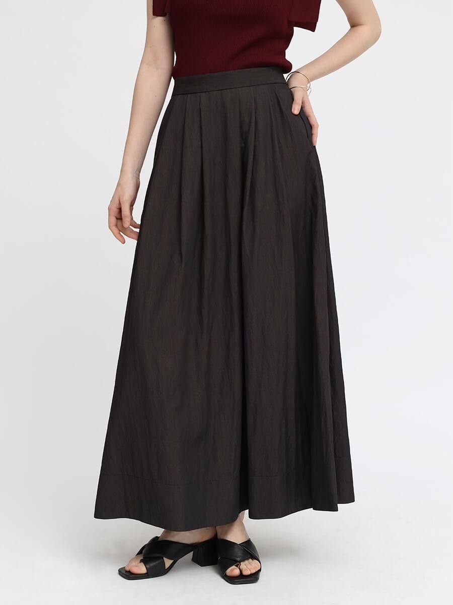【ラシュッド/LASUD】のリジッドデニムフレアスカート インテリア・キッズ・メンズ・レディースファッション・服の通販 founy(ファニー) 　ファッション　Fashion　レディースファッション　Fashion for Women　スカート　Skirts　Aライン・フレアスカート　A-Line & Flared Skirts　なめらか　Smooth, Silky Texture　ギャザー　Gathered, Ruffled　ドレープ　Drape, Draping Fabric　ロング　Long, Long-Length　エレガント 上品　Elegant　軽量　Lightweight, Ultra Light　チャコールグレー|ID: prp329100004580654 ipo3291000000032656253