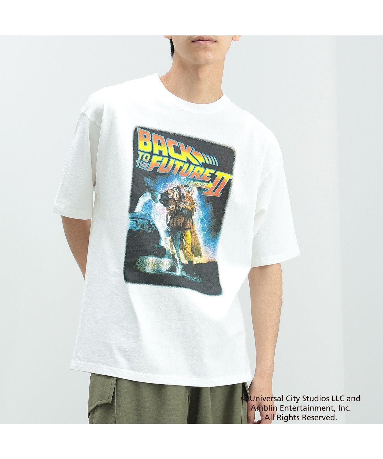 【ビームス ハート/BEAMS HEART】のバックトゥザフューチャー グラフィック Tシャツ インテリア・キッズ・メンズ・レディースファッション・服の通販 founy(ファニー) 　ファッション　Fashion　レディースファッション　Fashion for Women　トップス・カットソー　Cut & Sew Tops　シャツ・ブラウス・オフィスカジュアル　Elegant Blouses & Button-Ups　ロングTシャツ・Tシャツ　Longline T-Shirts & Tees　バッグ　Bags　おすすめ　Recommended / Our Picks　グラフィック　Graphic, Graphic Design　デニム　Denim, Jeans Material　ビッグ　Big, Oversized　フィット　Fit, Slim Fit　プリント　Print, Printed Pattern　ミリタリー　Military, Army Style　モチーフ　Motif, Design Theme　ルーズ　Loose, Oversized　WHITE|ID: prp329100004580656 ipo3291000000033283842