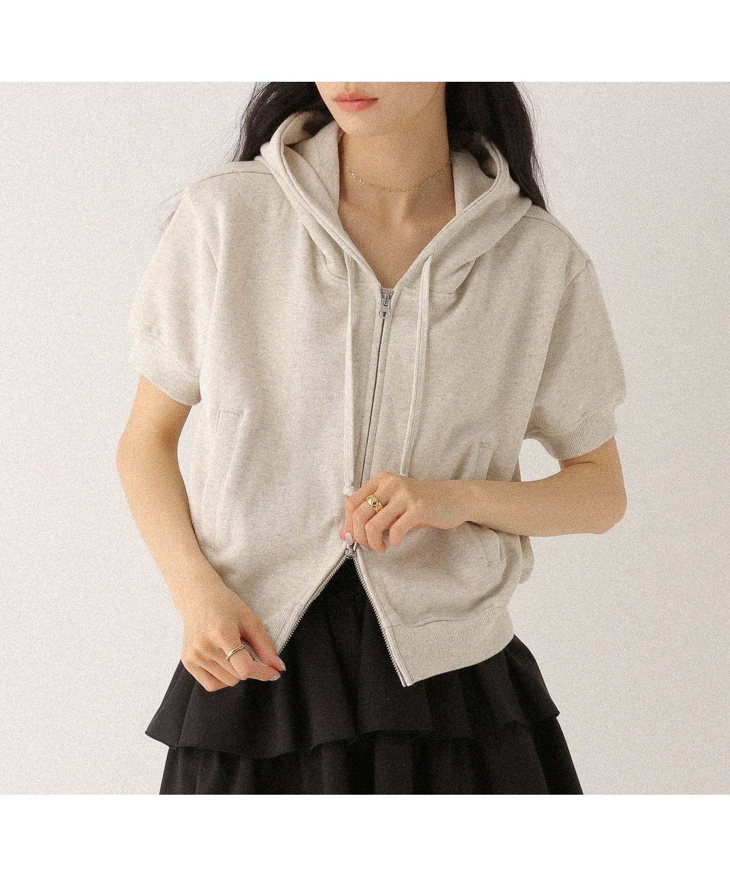 【ヘザー/Heather】のダブルZIPフーディ インテリア・キッズ・メンズ・レディースファッション・服の通販 founy(ファニー) 　ファッション　Fashion　レディースファッション　Fashion for Women　おすすめ　Recommended / Our Picks　キャミワンピース　Cami Dress, Slip Dress　コンパクト　Compact, Small Size　スリーブ　Sleeve, Long Sleeve / Short Sleeve　ダブル　Double, Double-Breasted　ハーフ　Half, Half-Length　ミニスカート　Mini Skirt, Short Skirt　羽織　Haori, Light Jacket　オートミール|ID: prp329100004580669 ipo3291000000033417532
