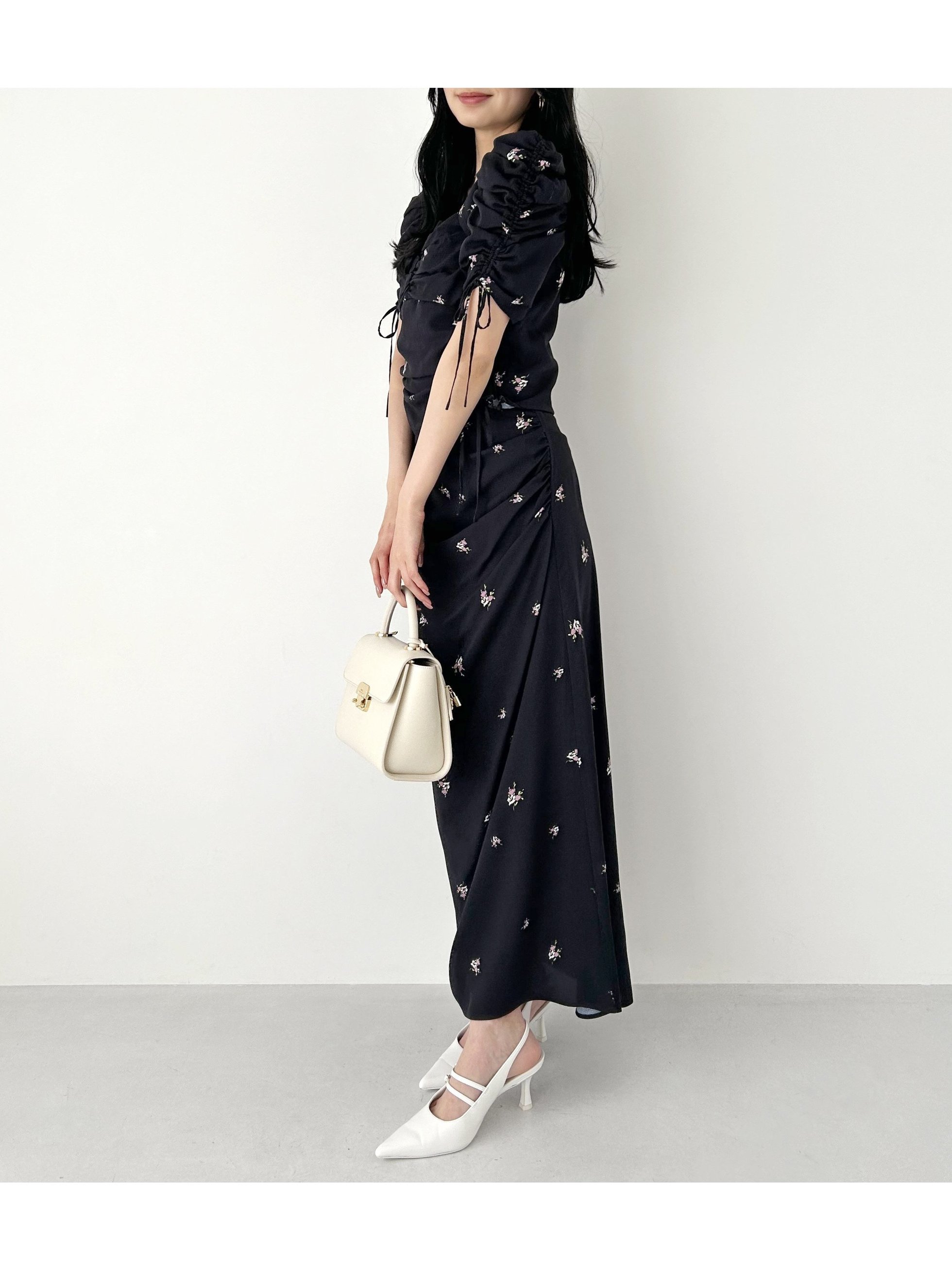 【スナイデル/SNIDEL】のプリントナロースカート インテリア・キッズ・メンズ・レディースファッション・服の通販 founy(ファニー) 　ファッション　Fashion　レディースファッション　WOMEN　スカート　Skirt　おすすめ　Recommend　エレガント 上品　Elegant　ストレート　Straight　ドット　Dot　ドレープ　Drape　プリント　Print　透かし　Watermark　BLK[009]|ID: prp329100004580774 ipo3291000000032456222