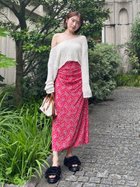 【スナイデル/SNIDEL】のプリントナロースカート 人気、トレンドファッション・服の通販 founy(ファニー) ファッション Fashion レディースファッション WOMEN スカート Skirt おすすめ Recommend エレガント 上品 Elegant ストレート Straight ドット Dot ドレープ Drape プリント Print 透かし Watermark thumbnail RED[046]|ID: prp329100004580774 ipo3291000000032456228
