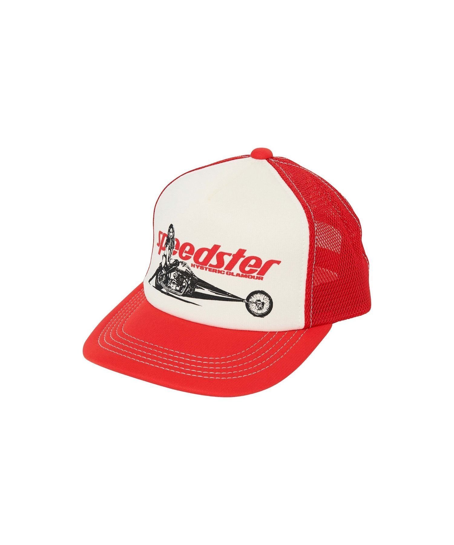 【ヒステリックグラマー/HYSTERIC GLAMOUR / MEN】のSPEEDSTER メッシュキャップ インテリア・キッズ・メンズ・レディースファッション・服の通販 founy(ファニー) 　ファッション　Fashion　メンズファッション　Fashion for Men　キャップ　Cap, Baseball Cap　クール　Cool, Chic　グラフィック　Graphic, Graphic Design　ストレート　Straight, Straight Cut　メッシュ　Mesh, Net Fabric　モチーフ　Motif, Design Theme　定番　Standard, Basic Item　レッド|ID: prp329100004580794 ipo3291000000033225410