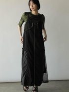 【ラシュッド/LASUD】のサイドメッシュデニムワンピース ブラック|ID: prp329100004580907 ipo3291000000032709007