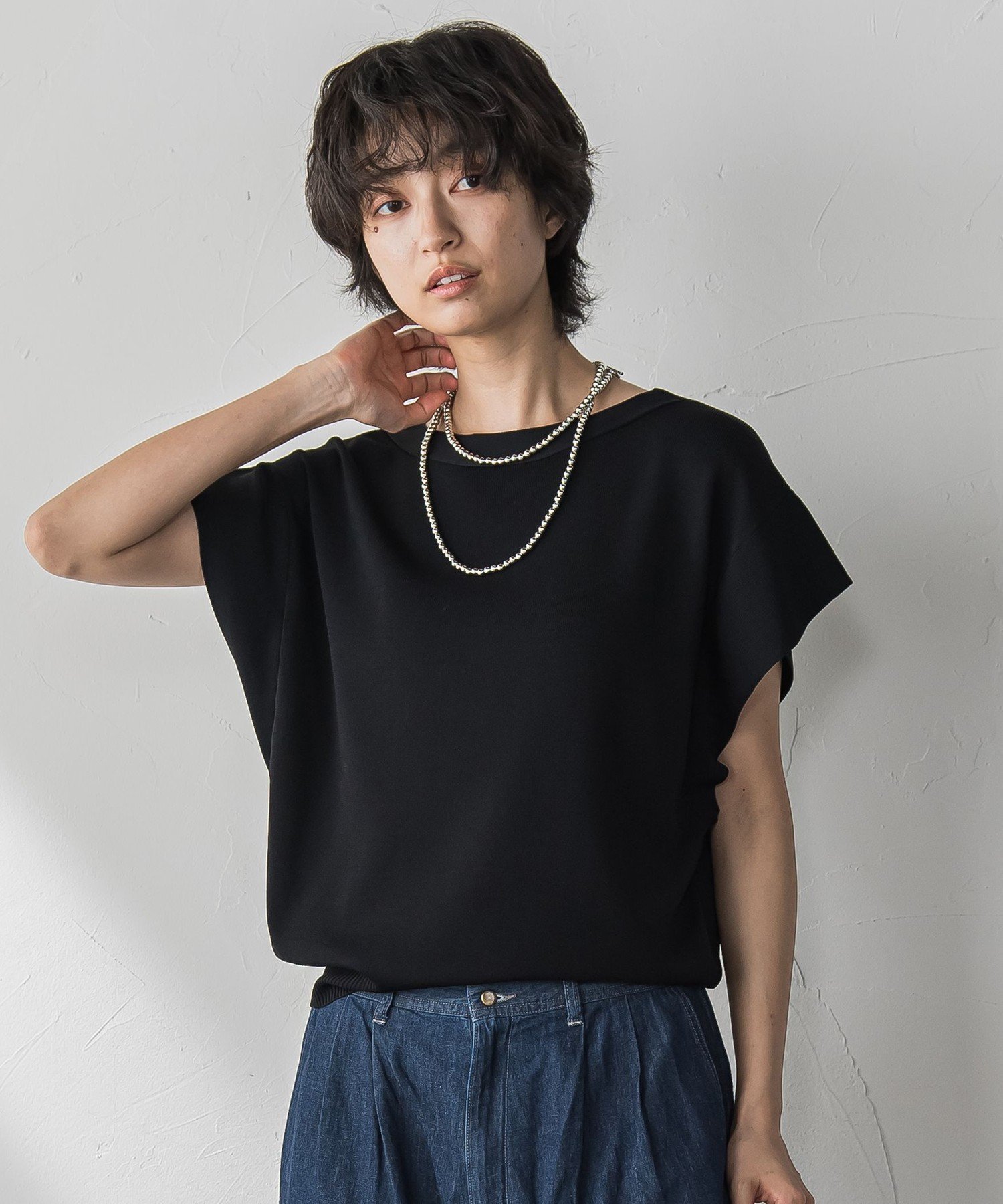 【メイソングレイ/MAYSON GREY】の【WEB限定】フレンチスリーブニットプルオーバー≪手洗い可能≫ インテリア・キッズ・メンズ・レディースファッション・服の通販 founy(ファニー) 　ファッション　Fashion　レディースファッション　Fashion for Women　トップス・カットソー　Cut & Sew Tops　ニット　Knit Tops & Sweaters　カジュアルプルオーバー・ニットトップス　Pullovers & Knit Tops / Casual Pullovers　エレガント 上品　Elegant　ビジネス 仕事 通勤　Business / Work / Commuting　ブラック|ID: prp329100004580951 ipo3291000000033279940