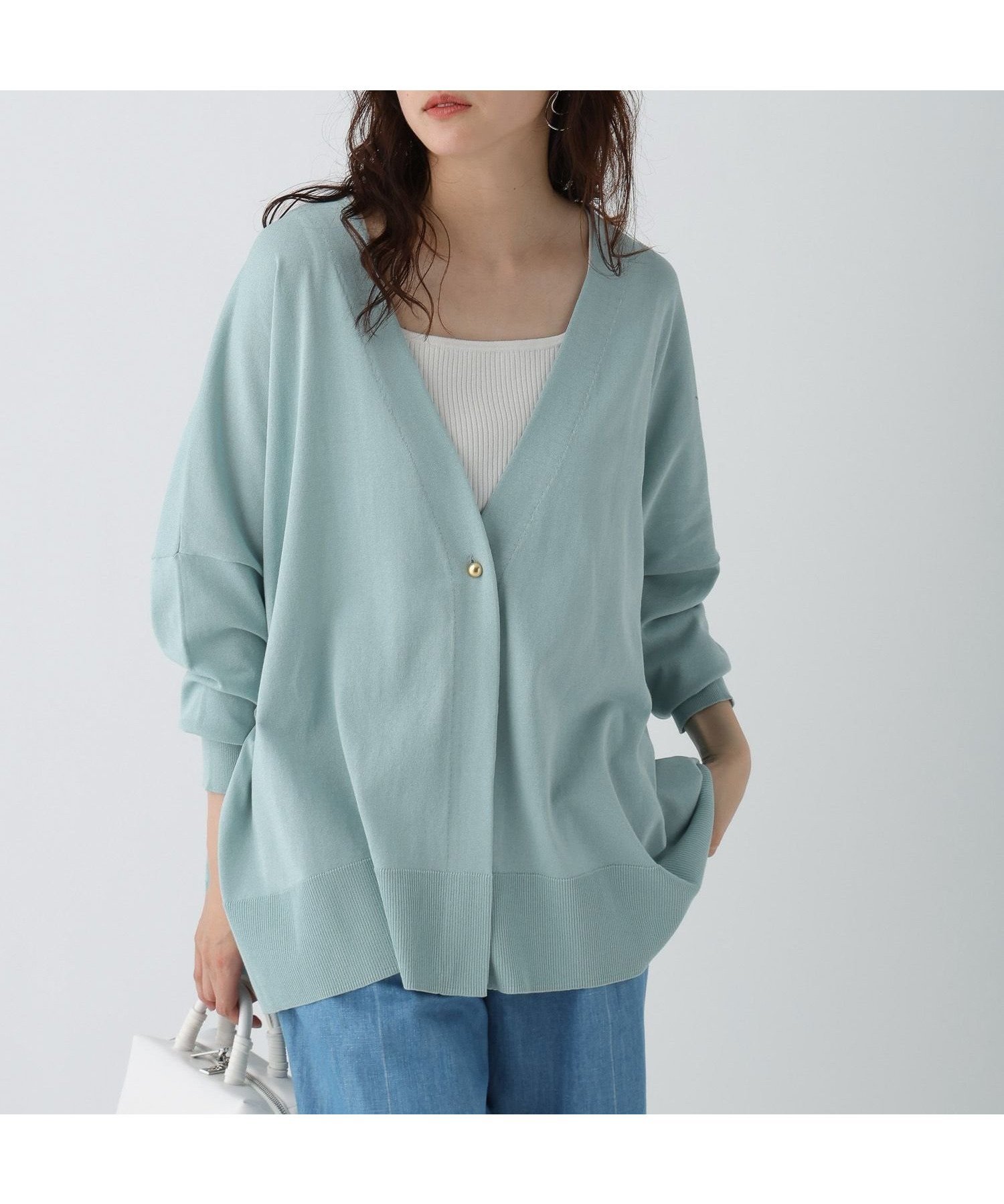 【エルーラ/Elura】のUVカットガウンカーディガン / 495594 インテリア・キッズ・メンズ・レディースファッション・服の通販 founy(ファニー) 　ファッション　Fashion　レディースファッション　Fashion for Women　トップス・カットソー　Cut & Sew Tops　カーディガン・羽織り　Layered Style Cardigans　エレガント 上品　Elegant　シンプル　Simple, Minimal　デニム　Denim, Jeans Material　トレンド　Trend, Trending Now　リラックス　Relax, Relaxed Fit　ワイド　Wide, Wide Fit　夏　Summer　旅行　Travel　ライトグリーン72|ID: prp329100004581018 ipo3291000000033614732