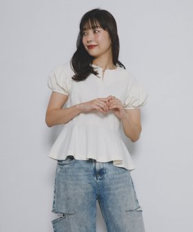 【アーバンリサーチ ロッソ/URBAN RESEARCH ROSSO】のF by ROSSO ミニパフカットソーブラウス 人気、トレンドファッション・服の通販 founy(ファニー) ファッション Fashion レディースファッション Ladies' Fashion Online トップス・カットソー Tops/Tshirt シャツ/ブラウス Shirts/Blouses カットソー Cut and Sewn 2025年 2025 2025春夏・S/S Ss,Spring/Summer,2025 おすすめ Recommend シンプル Simple ストレッチ Stretch ネックレス Necklace ペプラム Peplum 夏 Summer S/S・春夏 Ss・Spring/Summer |ID:prp329100004581042