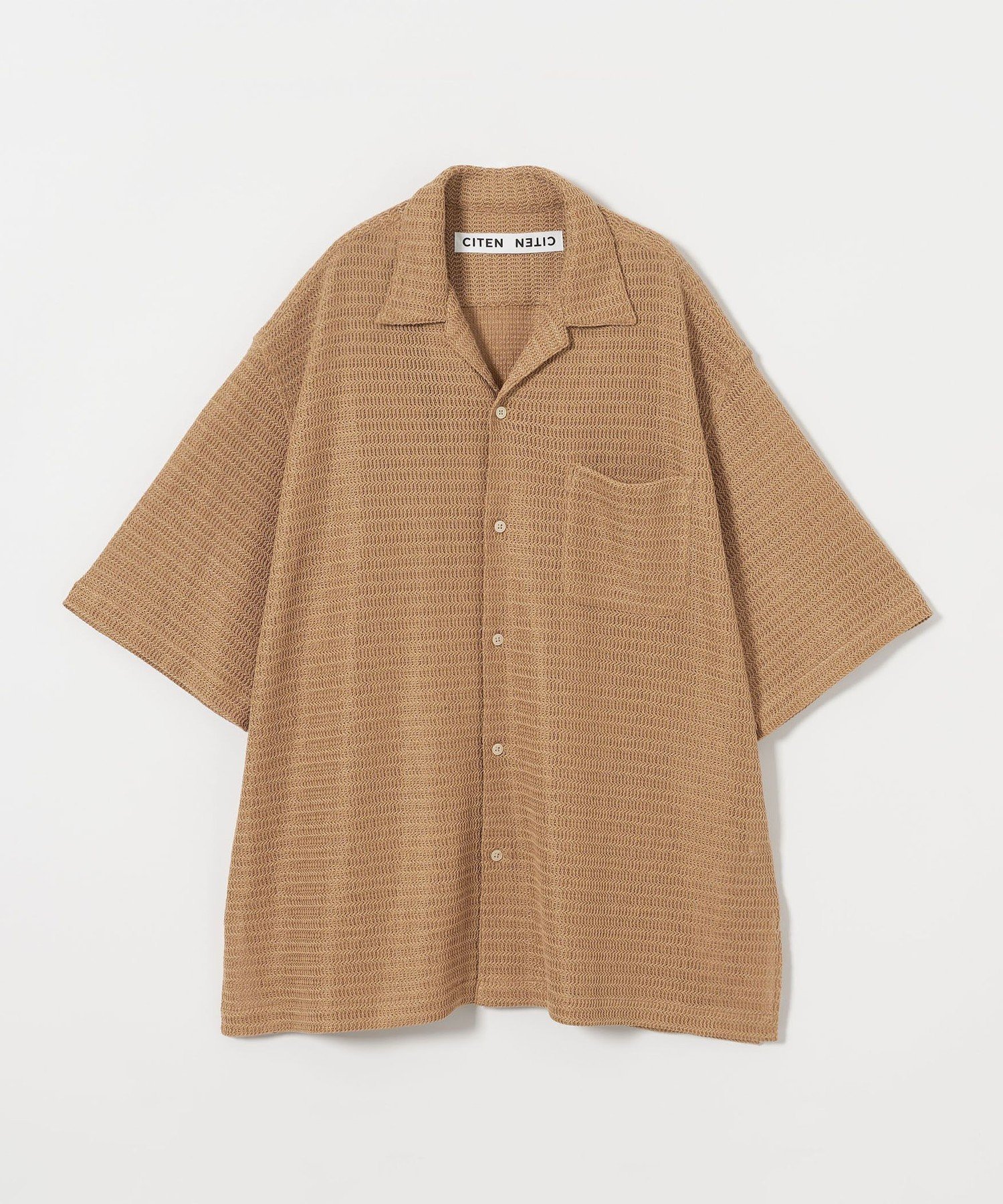 【シテン/CITEN】のCITEN シアーボーダーオープンカラーシャツ インテリア・キッズ・メンズ・レディースファッション・服の通販 founy(ファニー) 　ファッション　Fashion　レディースファッション　Fashion for Women　トップス・カットソー　Cut & Sew Tops　シャツ・ブラウス・オフィスカジュアル　Elegant Blouses & Button-Ups　インナー　Innerwear　シアー　Sheer, See-Through　ショーツ　Shorts, Short Pants　シンプル　Simple, Minimal　スラックス　Slacks, Dress Pants　フィット　Fit, Slim Fit　プリント　Print, Printed Pattern　A/W・秋冬　Autumn/Winter　おすすめ　Recommended / Our Picks　夏　Summer　BEIGE|ID: prp329100004581044 ipo3291000000033547651