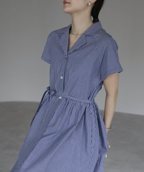 【プレフェリール/PREFERIR】のストライプラグラン切り替えオープンカラーワンピース 人気、トレンドファッション・服の通販 founy(ファニー) ファッション Fashion レディースファッション Fashion for Women ワンピース Dresses カーディガン Cardigan, Knitwear ジャケット Jacket, Outerwear ストライプ Stripe, Striped Pattern プリント Print, Printed Pattern |ID:prp329100004581113