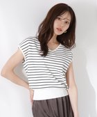 【プロポーション ボディドレッシング/PROPORTION BODY DRESSING】のVネック総針ニット エクリュボーダー2|ID: prp329100004581179 ipo3291000000032723858