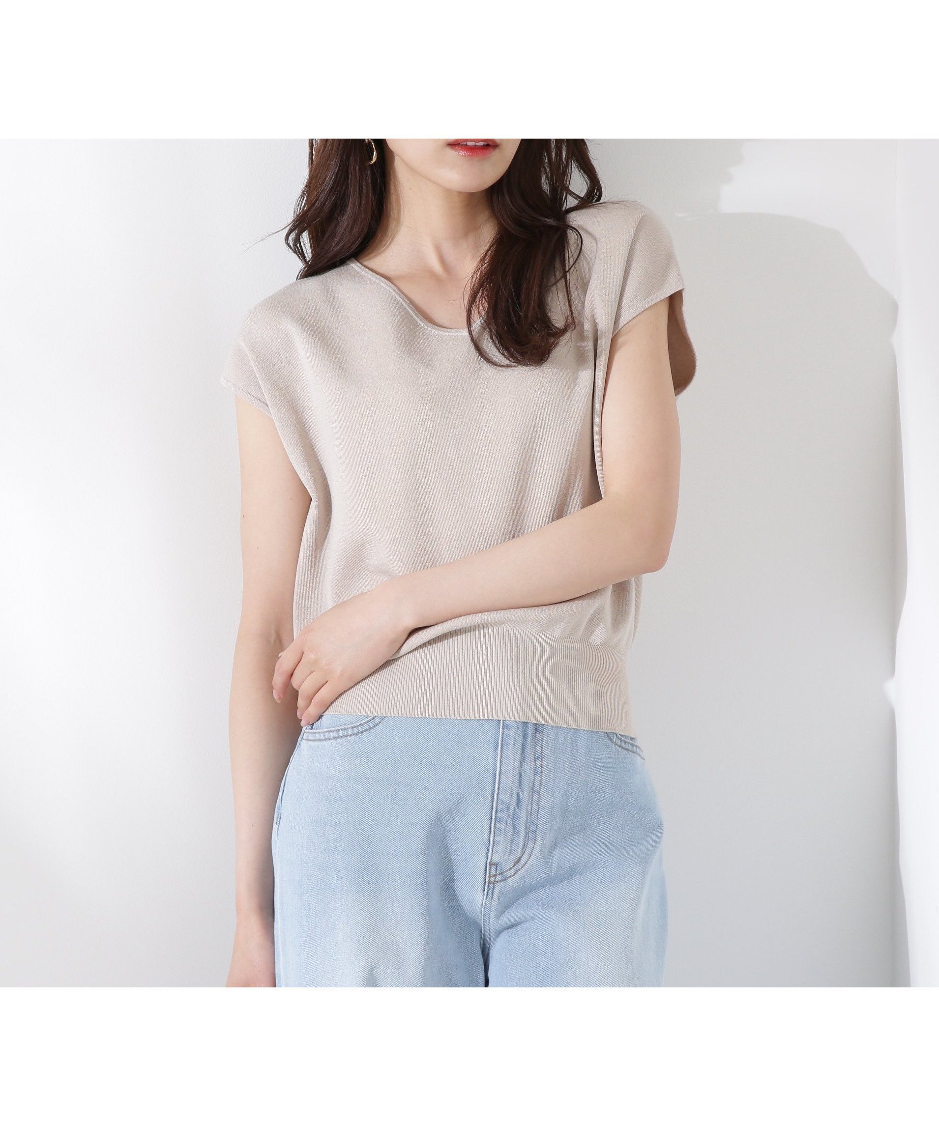 【プロポーション ボディドレッシング/PROPORTION BODY DRESSING】のVネック総針ニット インテリア・キッズ・メンズ・レディースファッション・服の通販 founy(ファニー) 　ファッション　Fashion　レディースファッション　Fashion for Women　トップス・カットソー　Cut & Sew Tops　ニット　Knit Tops & Sweaters　Vネックトップス　V-Neck Tops / V-Cut Neckline Shirts　半袖　Short Sleeve, Half Sleeve　ライトベージュ|ID: prp329100004581179 ipo3291000000032723859