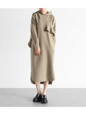 【ヴァン/Vin】のポイントフリルフーディワンピース 人気、トレンドファッション・服の通販 founy(ファニー) ファッション Fashion レディースファッション Fashion for Women ワンピース Dresses ストレッチ Stretch, Stretchy Fabric フリル Frill, Ruffle フロント Front, Front Design |ID:prp329100004581226