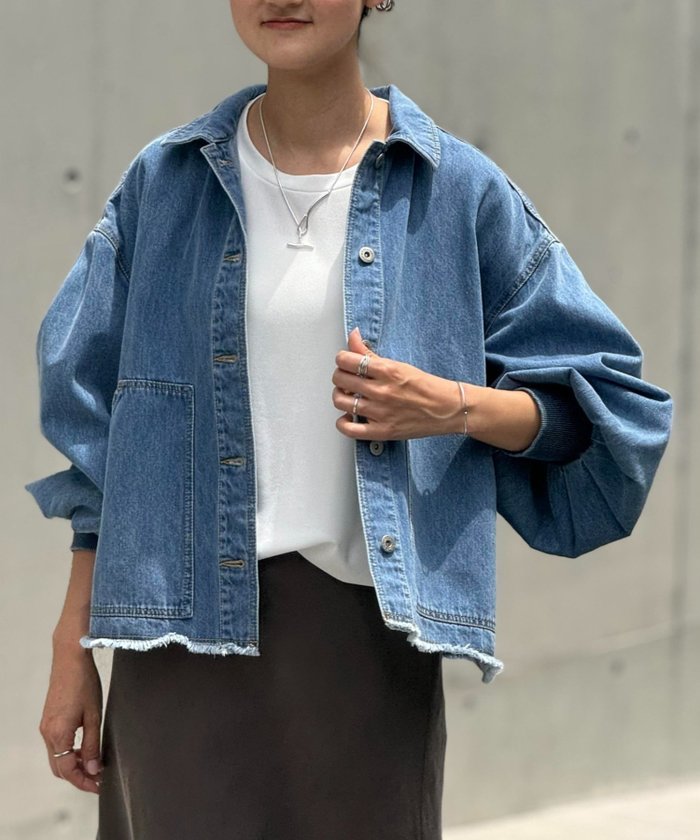 【その他のブランド/Other】のパフ袖デニムジャケット インテリア・キッズ・メンズ・レディースファッション・服の通販 founy(ファニー) https://founy.com/ ファッション Fashion レディースファッション Ladies' Fashion Online アウター Coat Outerwear ジャケット Jackets デニムジャケット Denim Jackets おすすめ Recommend ジャケット Jacket デニム Denim |ID: prp329100004581264 ipo3291000000032557554