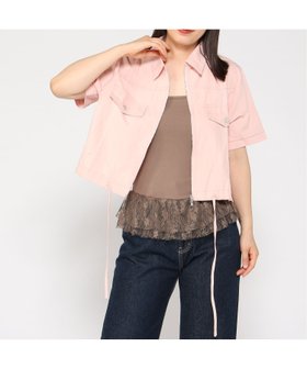 【ドゥーラドゥーラ/Doula Doula】のDoula Doula/ジップアップ半袖ジャケット 人気、トレンドファッション・服の通販 founy(ファニー) ファッション Fashion レディースファッション Ladies' Fashion Online アウター Coat Outerwear ジャケット Jackets おすすめ Recommend インナー Inner キャミソール Camisole ジップ Zip ジップアップ Zip Up ジャケット Jacket デニム Denim トレンド Trend バランス Balance マニッシュ Mannish リボン Ribbon ワイド Wide 半袖 Short Sleeve 夏 Summer 羽織 Haori |ID:prp329100004581277