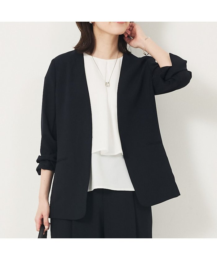 【アバハウスマヴィ/abahouse mavie】の【エニデイカセット・サマー】 ジョーゼットノーカラージャケット インテリア・キッズ・メンズ・レディースファッション・服の通販 founy(ファニー) https://founy.com/ ファッション Fashion レディースファッション Ladies' Fashion Online アウター Coat Outerwear ジャケット Jackets ノーカラージャケット No Collar Leather Jackets おすすめ Recommend エアリー Airy サマー Summer ショルダー Shoulder ジャケット Jacket ジョーゼット Georgette セットアップ Set Up チェック Check フロント Front 人気 Popularity 夏 Summer 羽織 Haori |ID: prp329100004581301 ipo3291000000032460367