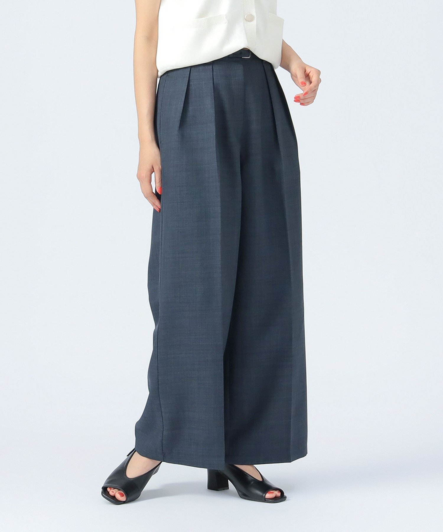 【ビームス ハート/BEAMS HEART】の【6/5新規値下げ】ハイウエスト 2タック ワイド パンツ 25SS インテリア・キッズ・メンズ・レディースファッション・服の通販 founy(ファニー) 　ファッション　Fashion　レディースファッション　Fashion for Women　パンツ　Pants & Trousers　カットソー　Cut and Sewn Top　コンパクト　Compact, Small Size　センター　Center, Center Line　トレンド　Trend, Trending Now　人気　Popular, Best Seller　ベーシック　Basic, Essential　ワイド　Wide, Wide Fit　エレガント 上品　Elegant　2025年　2025　2025春夏・S/S　Spring/Summer 2025 SS25　GREYISH BLUE|ID: prp329100004581382 ipo3291000000032711496