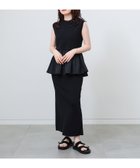 【ビームス ハート/BEAMS HEART】の異素材ペプラムニットトップス スカート セットアップ(セットアイテム) BLACK|ID: prp329100004581480 ipo3291000000032625254