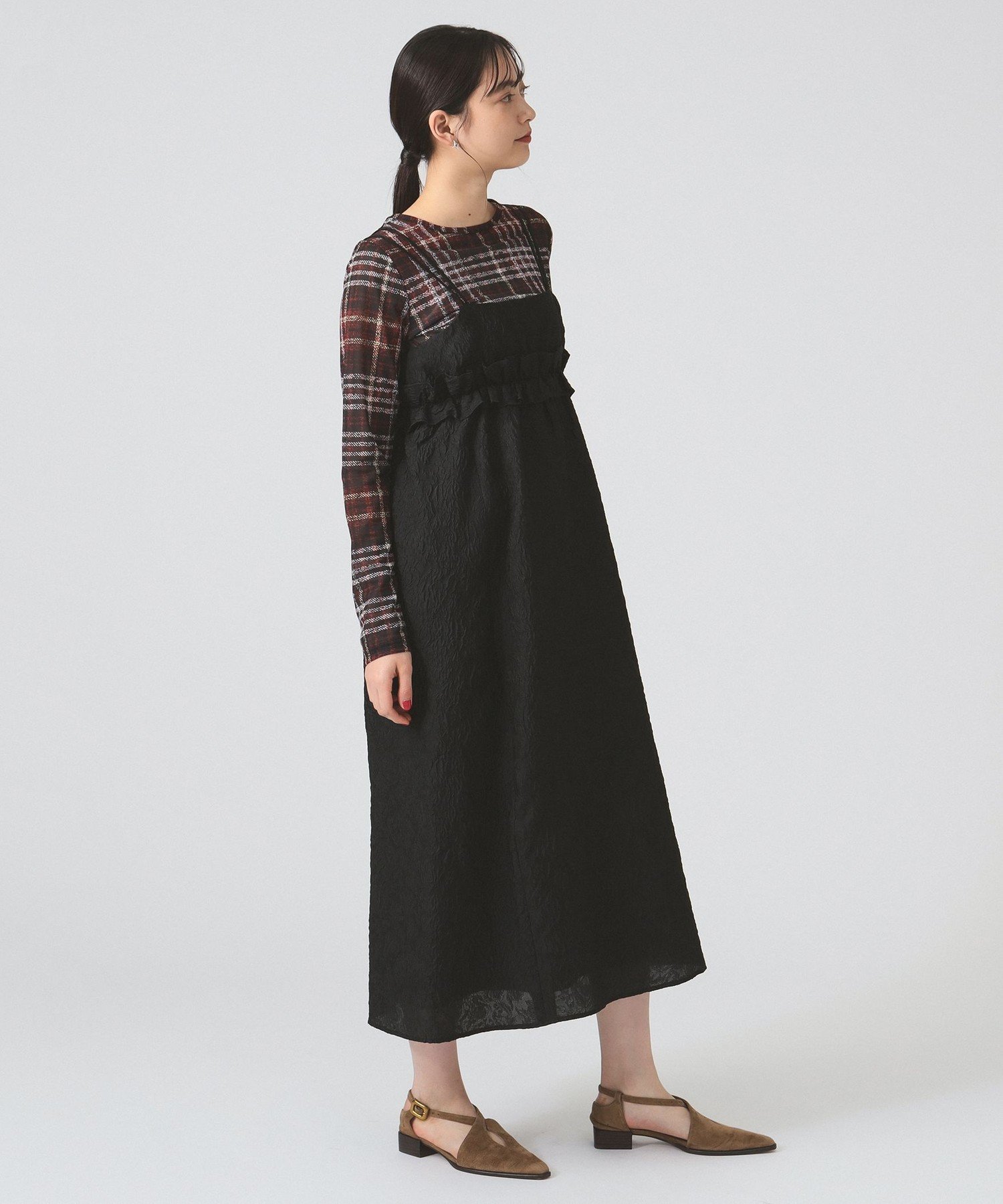 【ビームス ウイメン/BEAMS】の【6/12新規値下げ】フクレ ジャカード フリル キャミ ワンピース 人気、トレンドファッション・服の通販 founy(ファニー) 　ファッション　Fashion　レディースファッション　WOMEN　ワンピース　Dress　キャミワンピース　No Sleeve Dresses　おすすめ　Recommend　インナー　Inner　カットソー　Cut And Sew　キャミ　Cami　シアー　Sheer　ジャカード　Jacquard　タートル　Turtle　フリル　Frills　レース　Race　 other-1|ID: prp329100004581486 ipo3291000000032462489