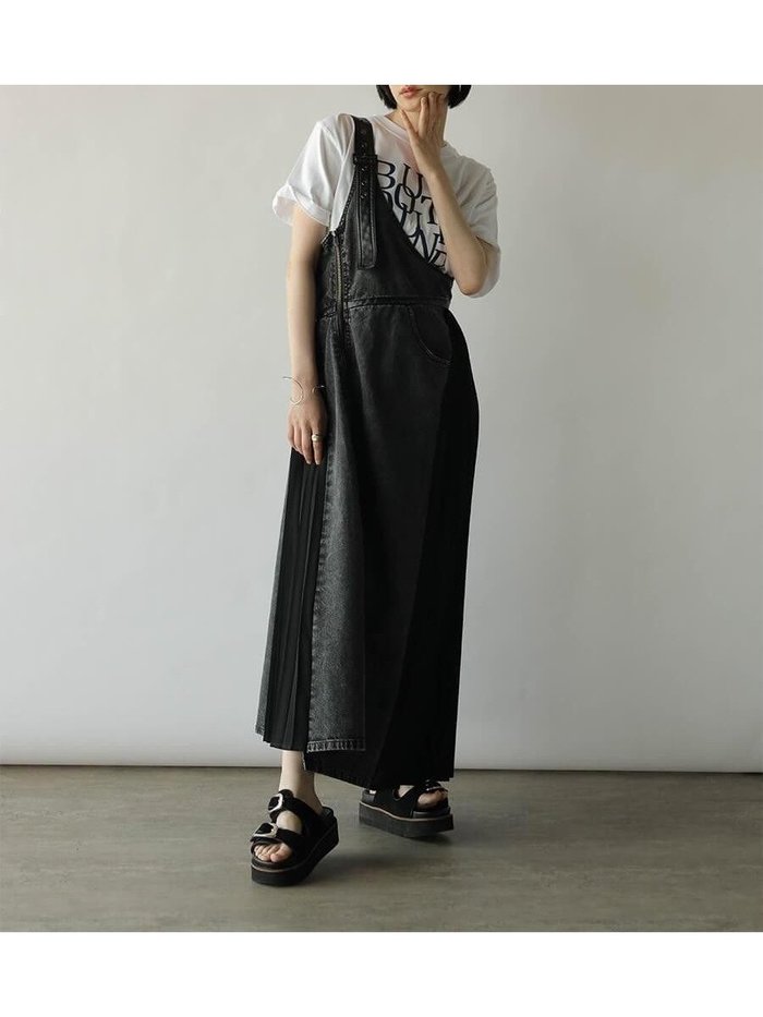 【ラシュッド/LASUD】のサイドプリーツアシメデニムジャンパースカート インテリア・キッズ・メンズ・レディースファッション・服の通販 founy(ファニー) https://founy.com/ ファッション Fashion レディースファッション Fashion for Women スカート Skirts おすすめ Recommended / Our Picks クラシカル Classical, Vintage-Inspired デニム Denim, Jeans Material ヴィンテージ Vintage Style |ID: prp329100004581504 ipo3291000000032709017