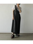 【ラシュッド/LASUD】のサイドプリーツアシメデニムジャンパースカート ブラック|ID: prp329100004581504 ipo3291000000032709018