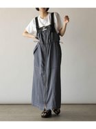 【ラシュッド/LASUD】の配色ステッチフロントジップジャンパースカート ブルー|ID: prp329100004581505 ipo3291000000032666199