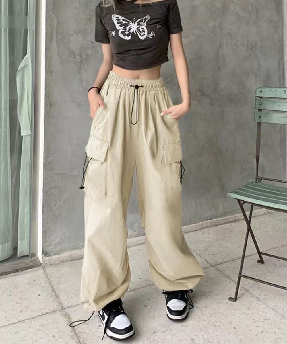 【ミニミニストア/miniministore】のカーゴパンツ ジョガーパンツ レディース インテリア・キッズ・メンズ・レディースファッション・服の通販 founy(ファニー) 　ファッション　Fashion　レディースファッション　Fashion for Women　パンツ　Pants & Trousers　春　Spring　カーゴパンツ　Cargo Pants, Utility Pants　クロップド　Cropped, Short Length　スポーツ　Sports, Activewear　トレンド　Trend, Trending Now　ドローストリング　Drawstring, Pull Cord　フェミニン　Feminine, Girly　フラップ　Flap, Flap Pocket　ポケット　Pocket, Pocket Detail　ミリタリー　Military, Army Style　ラベンダー　Lavender　ロング　Long, Long-Length　S/S・春夏　SS, Spring/Summer, Warm Season　夏　Summer　ベージュ|ID: prp329100004581533 ipo3291000000033143270