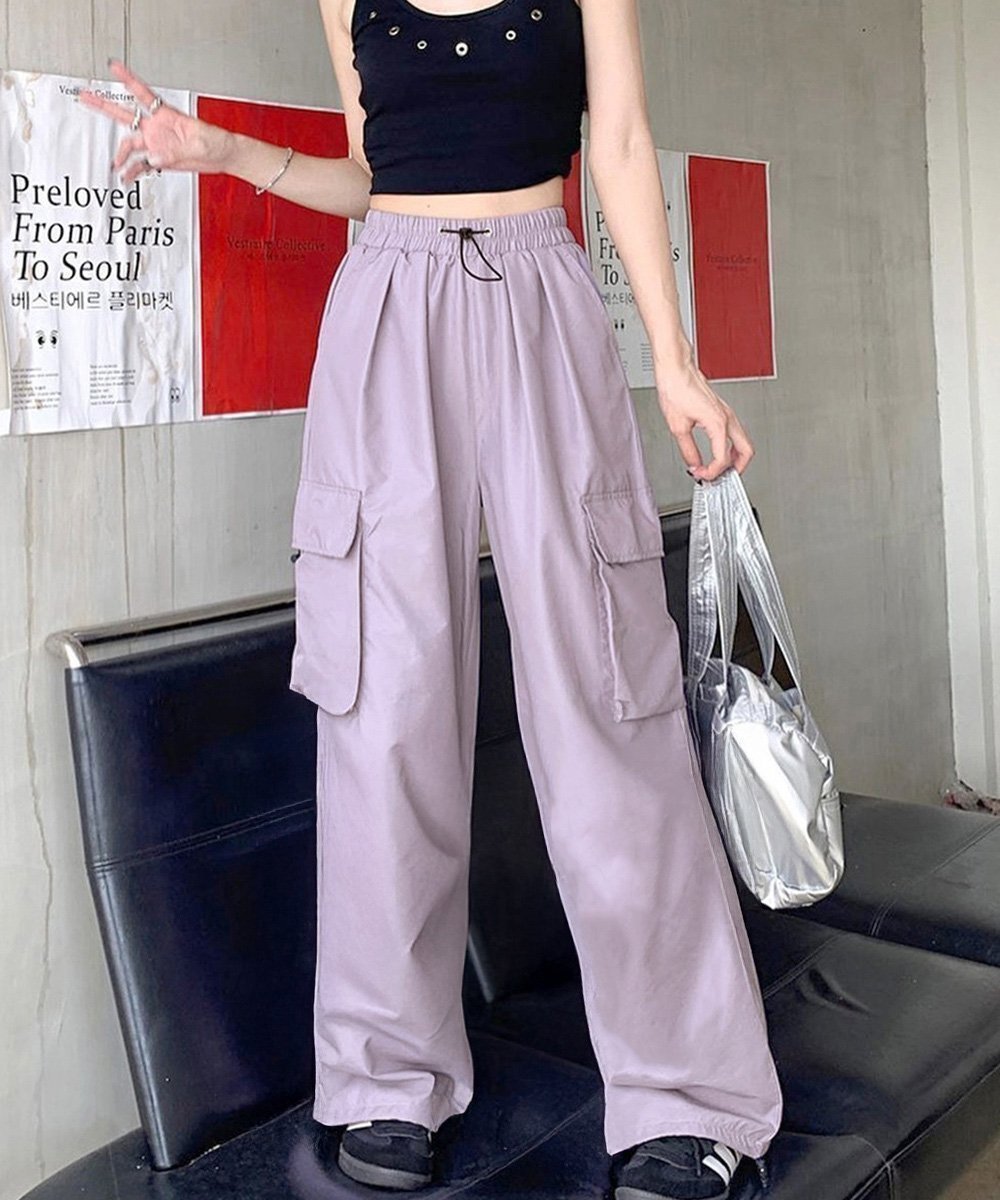 【ミニミニストア/miniministore】のカーゴパンツ ジョガーパンツ レディース インテリア・キッズ・メンズ・レディースファッション・服の通販 founy(ファニー) 　ファッション　Fashion　レディースファッション　Fashion for Women　パンツ　Pants & Trousers　春　Spring　カーゴパンツ　Cargo Pants, Utility Pants　クロップド　Cropped, Short Length　スポーツ　Sports, Activewear　トレンド　Trend, Trending Now　ドローストリング　Drawstring, Pull Cord　フェミニン　Feminine, Girly　フラップ　Flap, Flap Pocket　ポケット　Pocket, Pocket Detail　ミリタリー　Military, Army Style　ラベンダー　Lavender　ロング　Long, Long-Length　S/S・春夏　SS, Spring/Summer, Warm Season　夏　Summer　ラベンダー|ID: prp329100004581533 ipo3291000000033143278