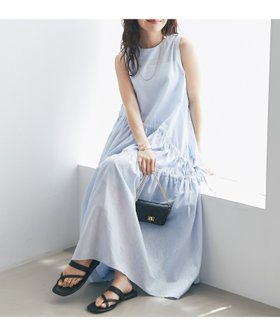 【ラブティックボンボン/La boutique BonBon】の【最強愛されワンピ】アシンメトリーリボンリネンミックスワンピース 人気、トレンドファッション・服の通販 founy(ファニー) ファッション Fashion レディースファッション Fashion for Women ワンピース Dresses アシンメトリー Asymmetrical Style ティアード Tiered, Tiered Style ティアードワンピース Tiered Dress, Flared Dress デコルテ Décolleté, Neckline ドレープ Drape, Draping Fabric ノースリーブ Sleeveless, No-Sleeve ポケット Pocket, Pocket Detail モチーフ Motif, Design Theme リボン Ribbon, Bow リラックス Relax, Relaxed Fit ワンポイント One Point, Statement Accent 夏 Summer |ID:prp329100004581534