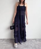 【エディット フォー ルル/edit.for LuLu】のティアード キャミソールドレス 人気、トレンドファッション・服の通販 founy(ファニー) ファッション Fashion レディースファッション Fashion for Women トップス・カットソー Cut & Sew Tops キャミソール&ノースリーブ Camisoles & Sleeveless Tops ワンピース Dresses フォーマル・パーティードレス・結婚式用ドレス Elegant & Casual Dresses キャミソール Camisole, Spaghetti Strap Top ギャザー Gathered, Ruffled ジャケット Jacket, Outerwear ティアード Tiered, Tiered Style ドレス Dress, One-Piece フリル Frill, Ruffle フロント Front, Front Design ブルゾン Blouson, Bomber Jacket ロマンティック Romantic, Feminine Style thumbnail ネイビー|ID: prp329100004581573 ipo3291000000033389280