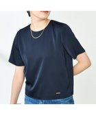 【ノーリーズ/NOLLEY'S】のオトナサテン半袖Tブラウス ネイビー|ID: prp329100004581611 ipo3291000000033561388