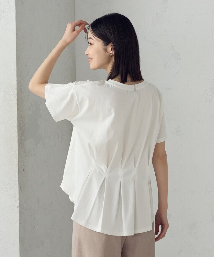 【コムサイズム/COMME CA ISM】の【接触冷感】バックタックTシャツ インテリア・キッズ・メンズ・レディースファッション・服の通販 founy(ファニー) https://founy.com/ ファッション Fashion レディースファッション Fashion for Women トップス・カットソー Cut & Sew Tops シャツ・ブラウス・オフィスカジュアル Elegant Blouses & Button-Ups ロングTシャツ・Tシャツ Longline T-Shirts & Tees バッグ Bags ポケット Pocket, Pocket Detail |ID: prp329100004581672 ipo3291000000032729542