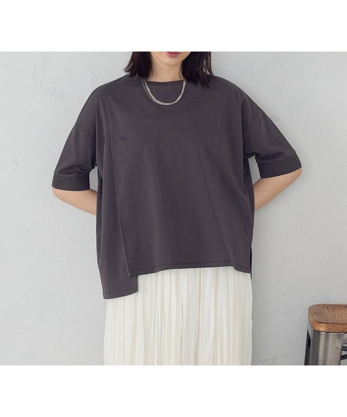 【コムサイズム/COMME CA ISM】の【接触冷感・抗菌防臭】アシンメトリーTシャツ インテリア・キッズ・メンズ・レディースファッション・服の通販 founy(ファニー) https://founy.com/ ファッション Fashion レディースファッション Fashion for Women トップス・カットソー Cut & Sew Tops シャツ・ブラウス・オフィスカジュアル Elegant Blouses & Button-Ups ロングTシャツ・Tシャツ Longline T-Shirts & Tees おすすめ Recommended / Our Picks アシンメトリー Asymmetrical Style スリット Slit, Slit Detail バランス Balance, Style Balance ベスト Vest, Waistcoat ポケット Pocket, Pocket Detail エレガント 上品 Elegant 抗菌 Antibacterial, Bacteria-Resistant |ID: prp329100004581674 ipo3291000000032739213