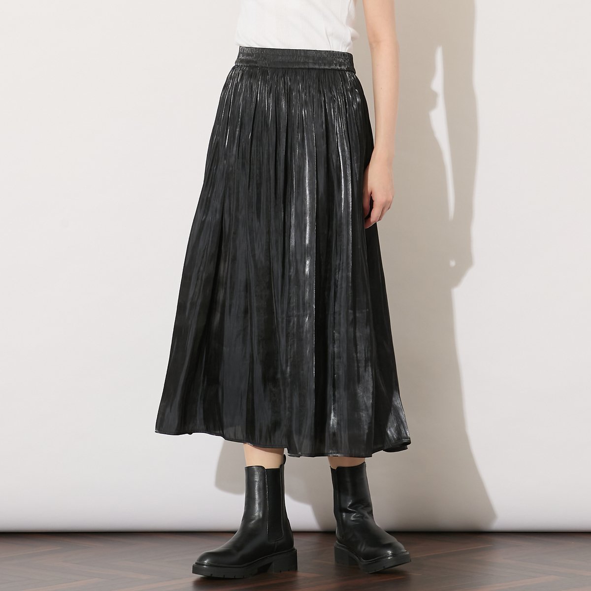 【ピサーノ/PISANO】のオーロラプリーツスカート インテリア・キッズ・メンズ・レディースファッション・服の通販 founy(ファニー) 　ファッション　Fashion　レディースファッション　Fashion for Women　スカート　Skirts　プリーツスカート / 上品フェミニンスタイル　Pleated Skirts　おすすめ　Recommended / Our Picks　エレガント 上品　Elegant　カットソー　Cut and Sewn Top　ギャザー　Gathered, Ruffled　シンプル　Simple, Minimal　ダウン　Down, Puffer　フェミニン　Feminine, Girly　プリーツ　Pleats, Pleated　ランダム　Random, Irregular　楽ちん　Easy Fit, Comfortable　ブラック|ID: prp329100004581924 ipo3291000000032726287