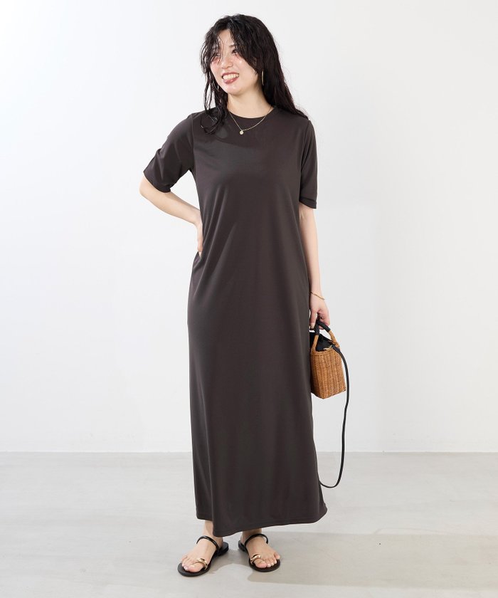 【マイカ ディール/MICA & DEAL】のクルーネックフレアワンピース インテリア・キッズ・メンズ・レディースファッション・服の通販 founy(ファニー) https://founy.com/ ファッション Fashion レディースファッション Ladies' Fashion Online ワンピース Dress ドレープ Drape ポケット Pocket リラックス Relax エレガント 上品 Elegant |ID: prp329100004581964 ipo3291000000032690925