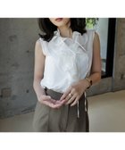 【アニュアンス/anuans】のシルクブレンドラッフルブラウス WHITE|ID:prp329100004581971