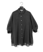 【マーコート/MARcourt】のMIDIUMISOLID for Ladies シアースリットスリーブチュニックシャツ 人気、トレンドファッション・服の通販 founy(ファニー) ファッション Fashion レディースファッション Fashion for Women トップス・カットソー Cut & Sew Tops シャツ・ブラウス・オフィスカジュアル Elegant Blouses & Button-Ups スリット Slit, Slit Detail ポケット Pocket, Pocket Detail レギュラー Regular, Standard Fit エレガント 上品 Elegant 今季 This Season, Current Season 再入荷 Restock / Back in Stock 無地 Plain, Solid Color thumbnail ブラック|ID: prp329100004581986 ipo3291000000033187800
