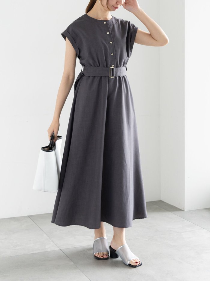 【テチチ/Te chichi】のリネンライクウエストマークワンピース インテリア・キッズ・メンズ・レディースファッション・服の通販 founy(ファニー) https://founy.com/ ファッション Fashion レディースファッション Fashion for Women ワンピース Dresses フレア Flare, Flared エレガント 上品 Elegant ビジネス 仕事 通勤 Business / Work / Commuting |ID: prp329100004582020 ipo3291000000033567239