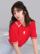 【リリーブラウン/Lily Brown】の【LILY BROWN×MARY QUANT】シアーポロニットトップス RED[046]|ID: prp329100004582088 ipo3291000000032751412