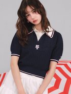 【リリーブラウン/Lily Brown】の【LILY BROWN×MARY QUANT】シアーポロニットトップス NVY[089]|ID: prp329100004582088 ipo3291000000032751413